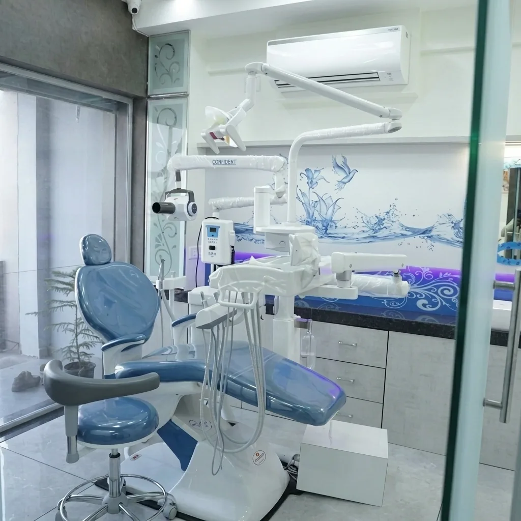 Treatment room ready for an emergency dental appointment in Mehsana