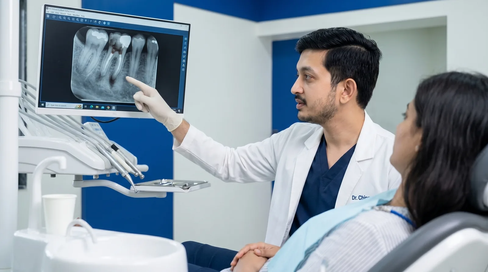 Digital scan diagnosing root canal infection